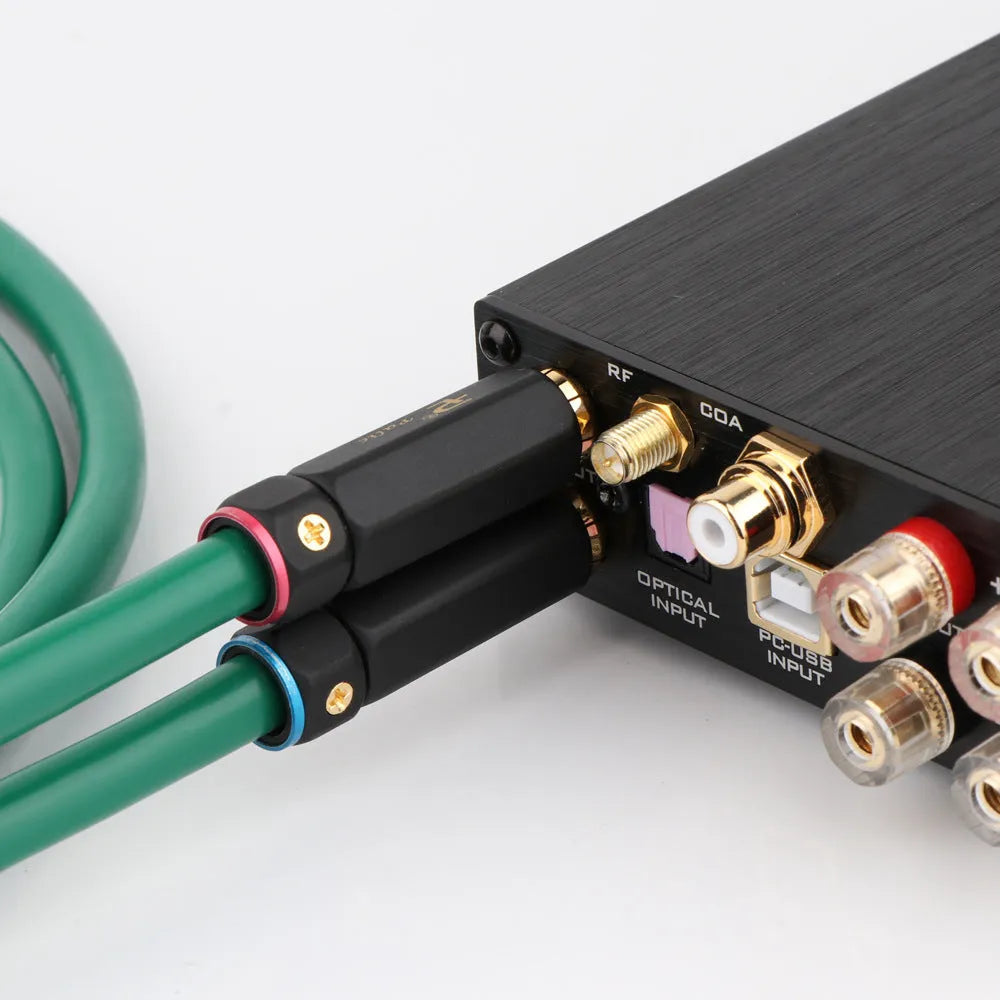 4-core copper silver-plated audio cable with RCA plugs for amplifier connections