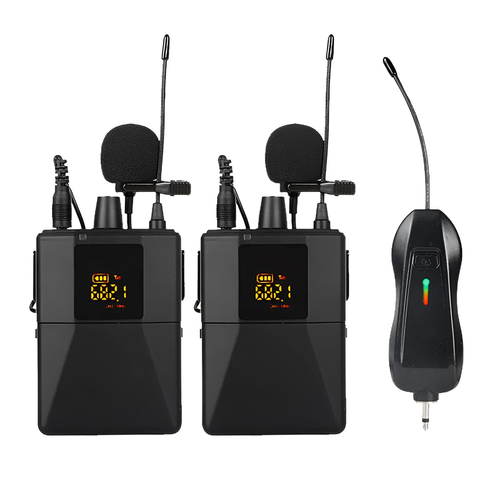 Black Little Bee X3 wireless lavalier lapel microphone with clip.