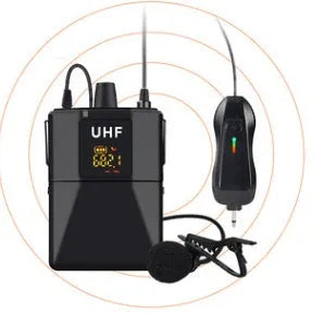 Black Little Bee X3 wireless lavalier lapel microphone with clip.