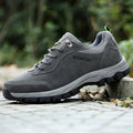 Men's low-top outdoor walking shoes in army green, available in large sizes up to 49.