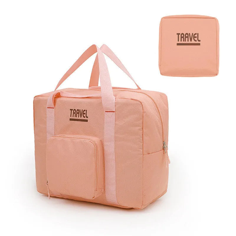 Cube travel storage bag in Oxford cloth with seal closure for clothing organisation
