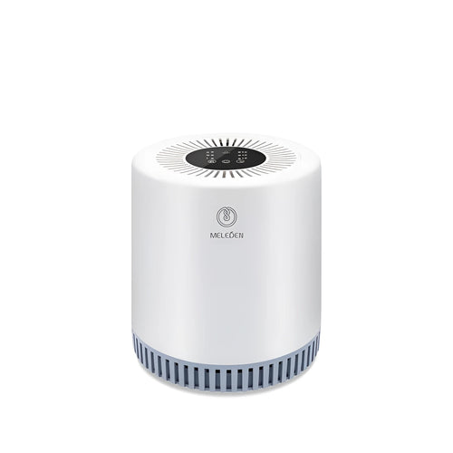 White rectangular HEPA replacement filter for an indoor household air purifier.