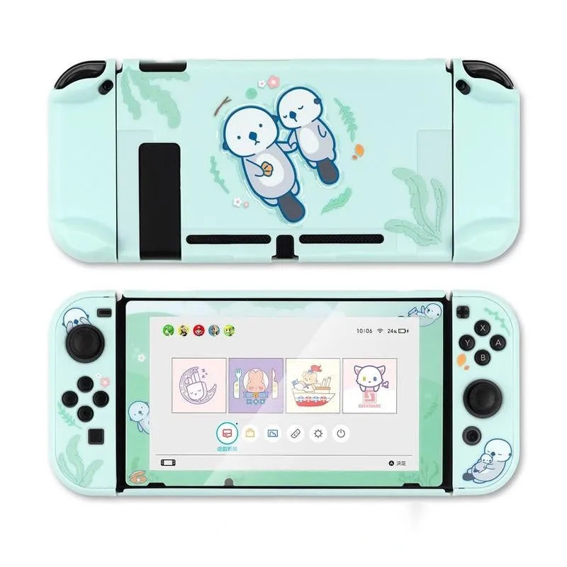Nintendo Switch Lite protective case with hard PC shell and silicone back grip