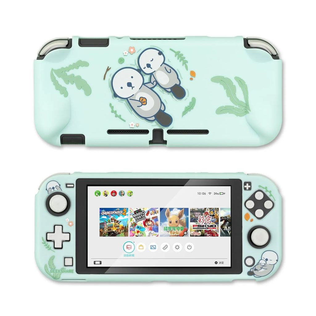 Nintendo Switch Lite protective case with hard PC shell and silicone back grip
