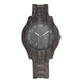 Simple wood grain dial quartz watch with silicone strap in beige, brown, grey, red, or white colour options.