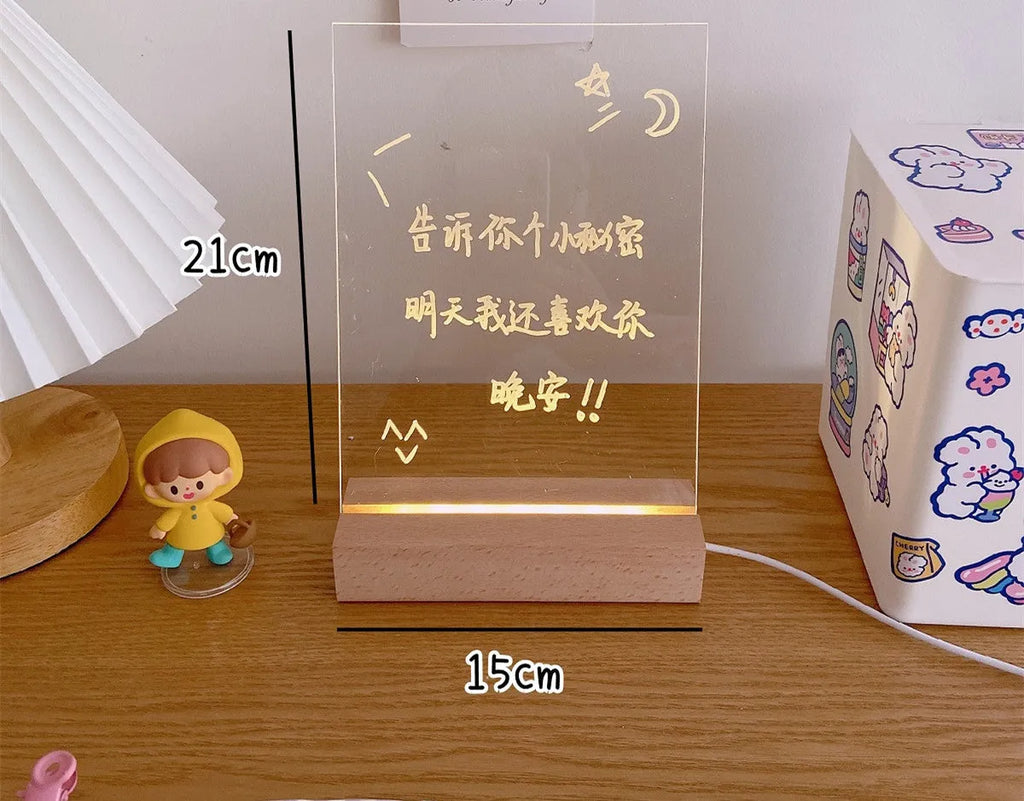 LED bedroom photo atmosphere light with optional message board designs including bear shape and long board variants