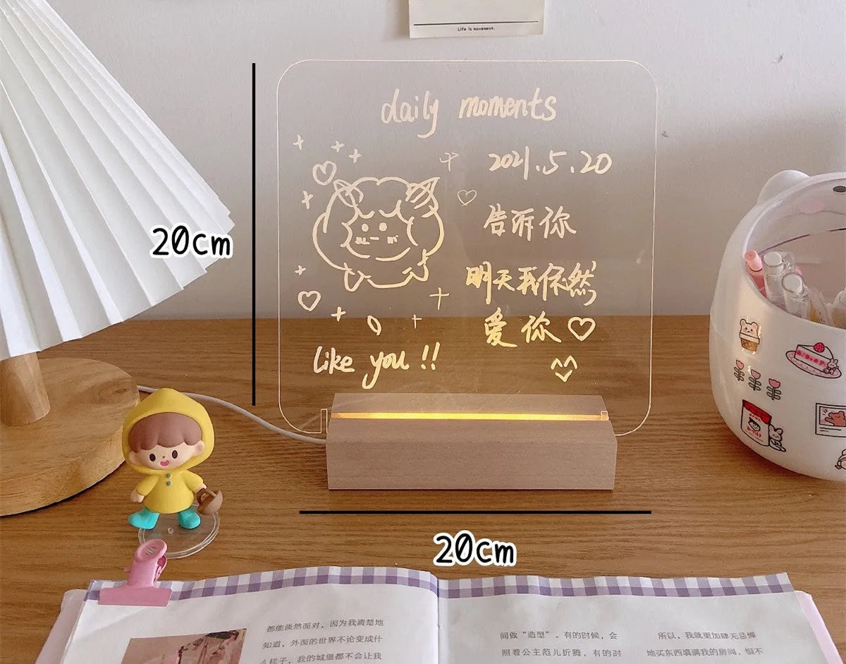 LED bedroom photo atmosphere light with optional message board designs including bear shape and long board variants