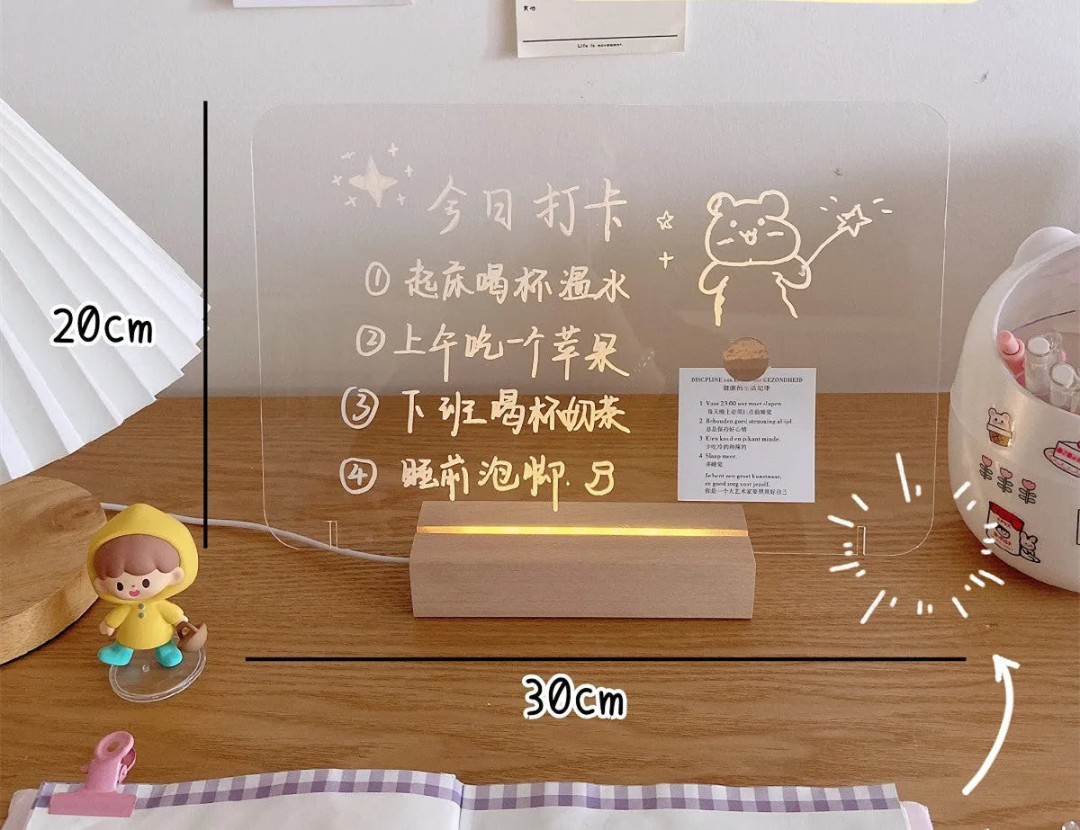LED bedroom photo atmosphere light with optional message board designs including bear shape and long board variants