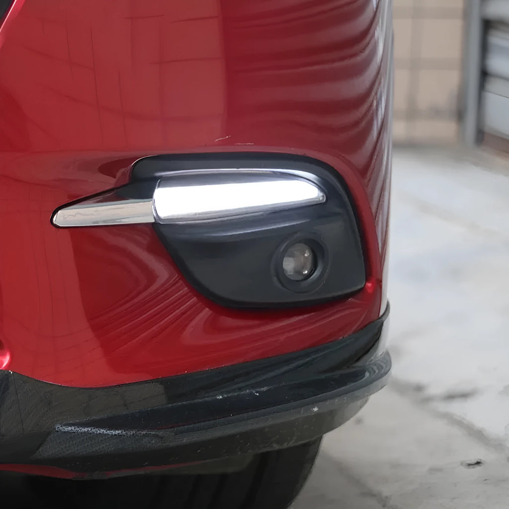 Angkesaila LED daytime running light for Mazda 3 2017 with streamer turning function and ice blue glow, black housing