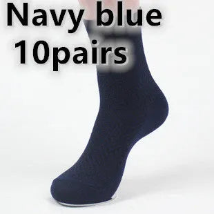 Men's bamboo fibre socks showing small square pattern in one of five available colours.