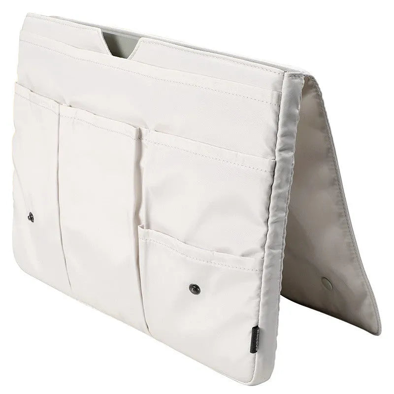 Black waterproof anti-collision multi-compartment handheld iPad storage bag with lock closure for 13 inch laptop