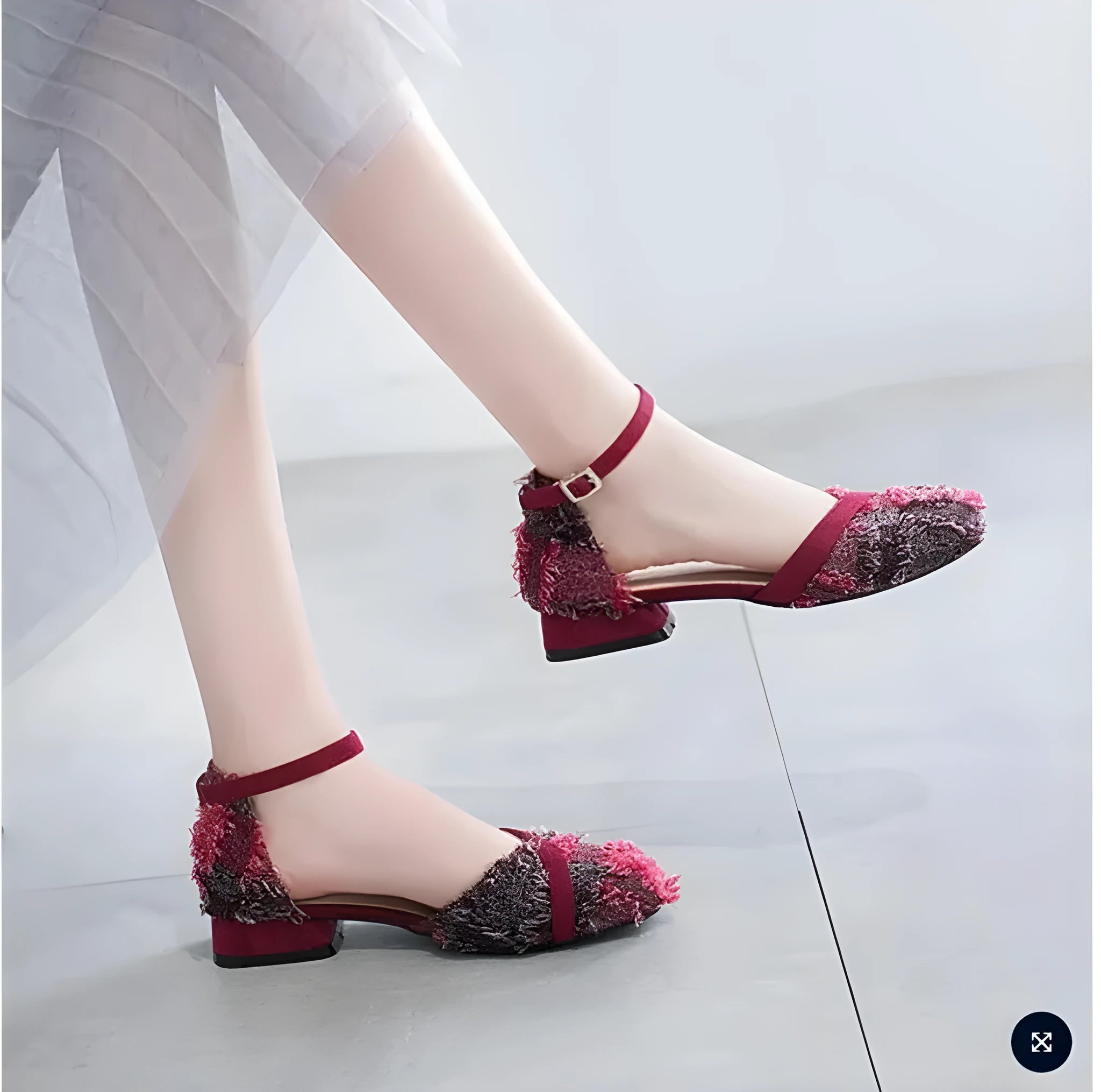 Women's apricot suede flats with an ankle strap and a low 3cm rubber sole heel.