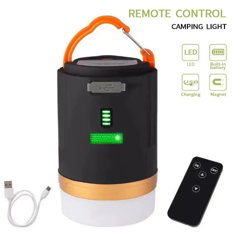 Black ABS remote control emergency camping light for outdoor use