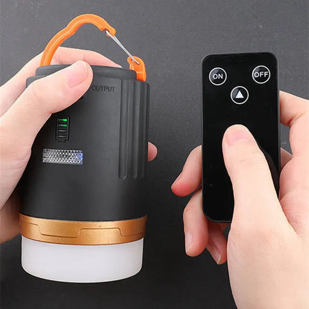 Black ABS remote control emergency camping light for outdoor use