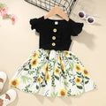 Toddler girl wearing sleeveless summer dress in one of six colour options