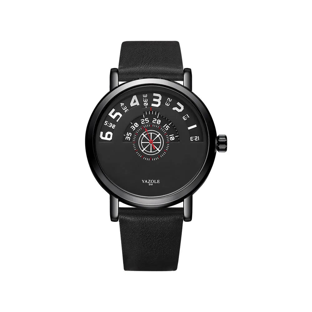Men's waterproof quartz watch with metal case and mineral glass face showing 4.1cm diameter