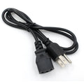 Black American standard power cord with three-pin plug and 1.2 metre PVC-sheathed cable