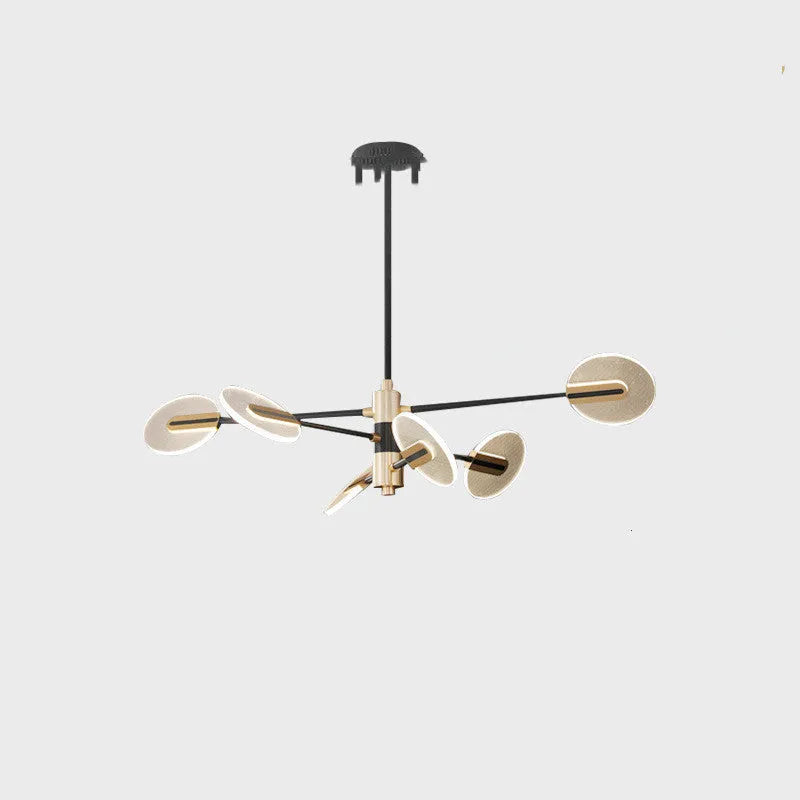 Nordic style iron and acrylic LED pendant chandelier with multiple heads for dining room lighting
