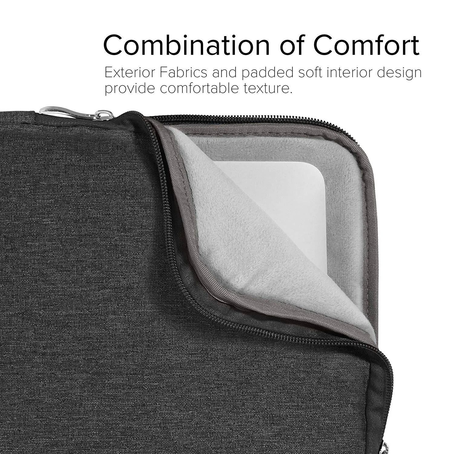 Canvas tablet case handbag for Pro 12.9 with anti-fall padding in grey navy rose red colours