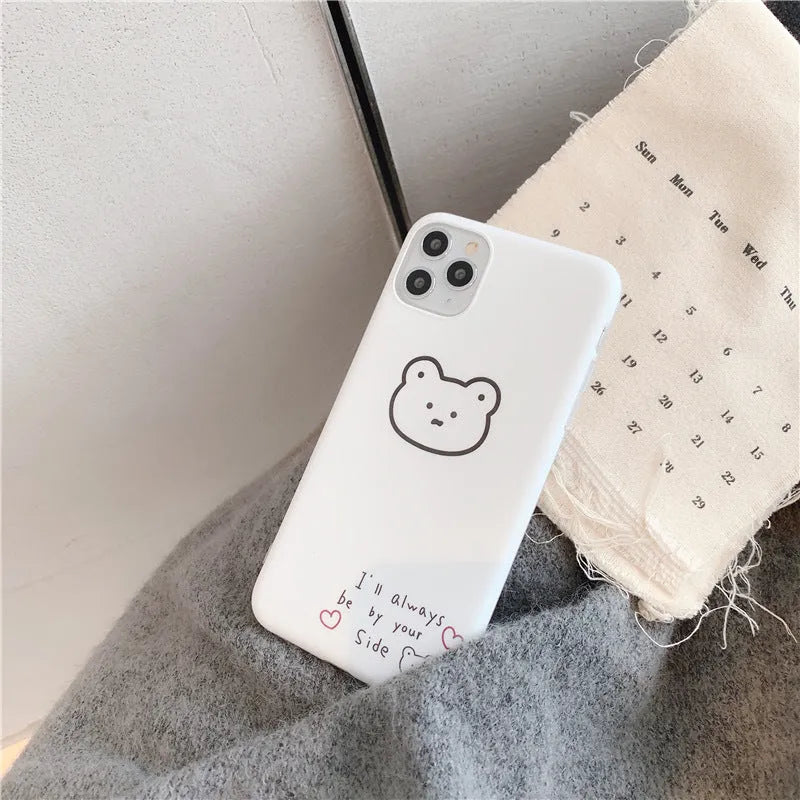 Soft silicone mobile phone case with a cartoon Korean bear design for iPhone 6 and 6s.