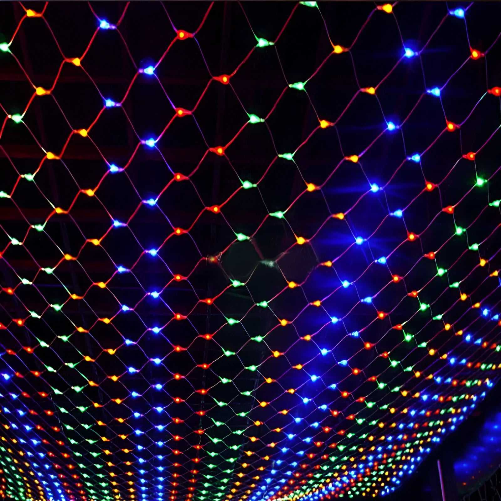 Outdoor fishnet LED string lights 3x2m 192 LEDs IP44 dimmable warm white Christmas decoration