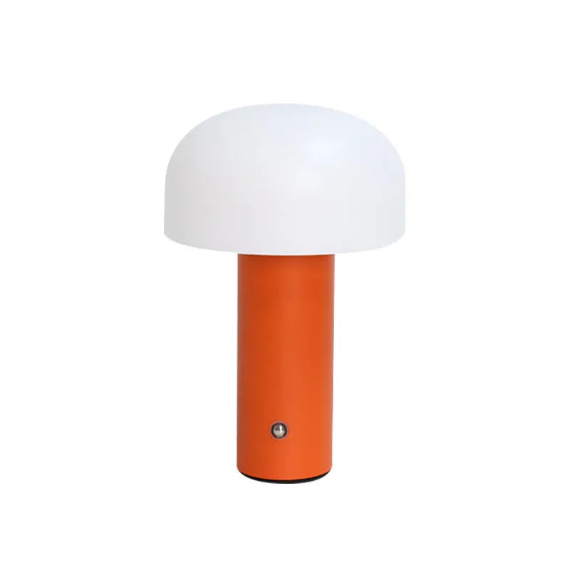 USB dual-purpose table lamp in black, green, orange or white with plug-in and charging functionality