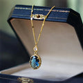 Geometric copper necklace with gold electroplated finish showing French retro design