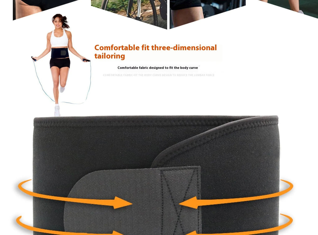 Neoprene fitness lumbar support belt for running and gym workouts in black, blue, or pink colours