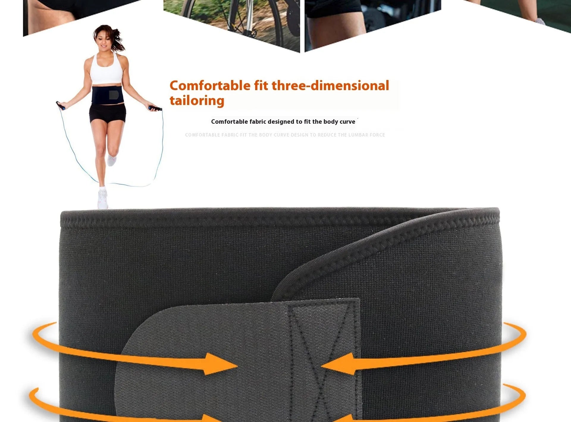 Neoprene fitness lumbar support belt for running and gym workouts in black, blue, or pink colours