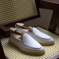 British handmade full grain leather men's loafers in brown with a low-cut design and TPR sole.