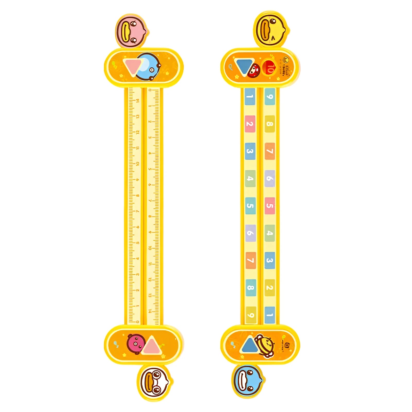Yellow plastic digital decomposition ruler for children's maths education