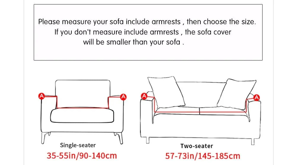 Stretch non-slip sofa cover in multiple colours on a single seater couch with elastic bandage and sponge bar design