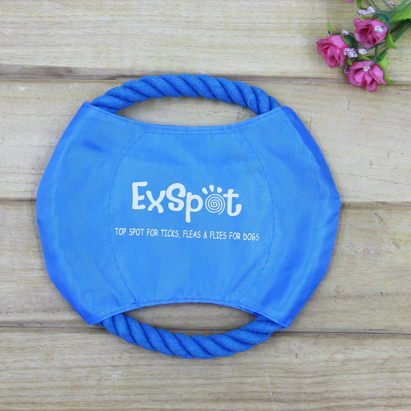 Pet dog flying rope toy canvas disc 19cm diameter for outdoor fetch training