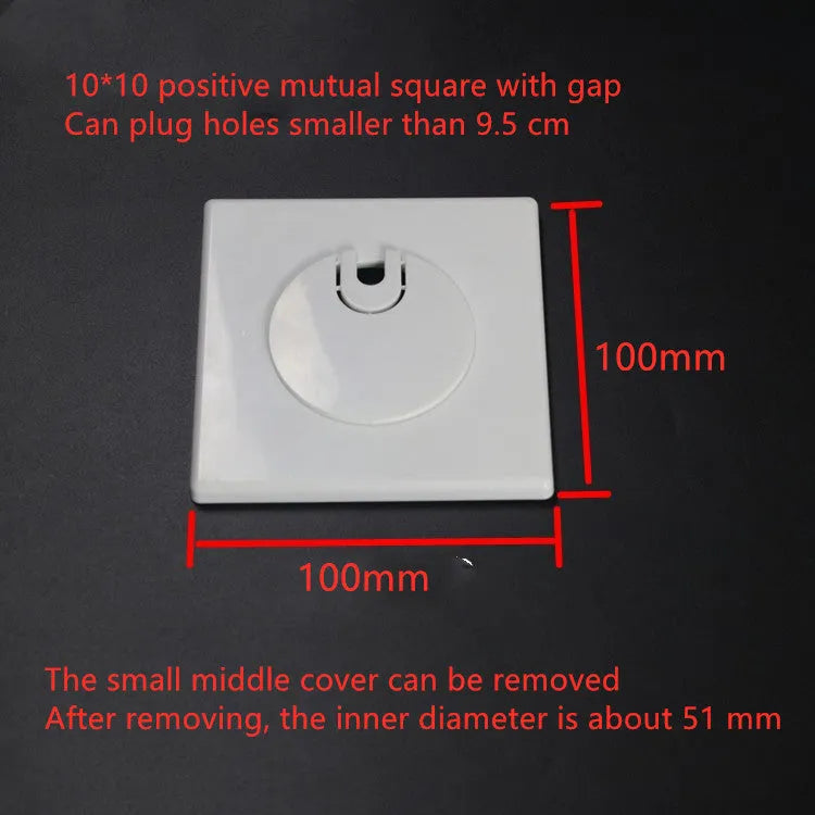 Square ABS plastic decorative covering ring with 3M adhesive for wall hole concealment