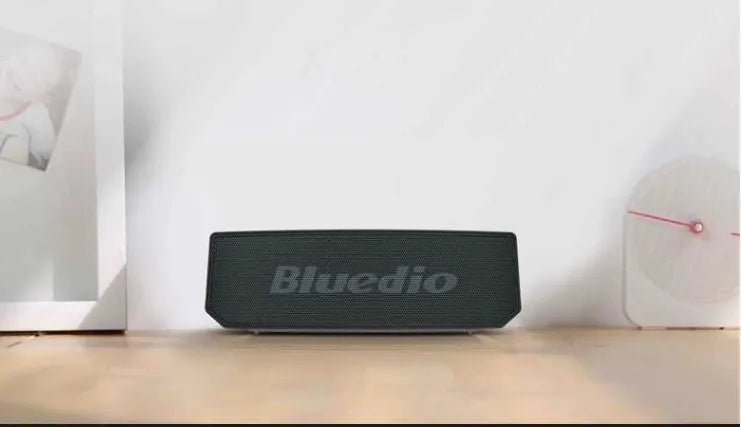 Black BS-6 cloud smart speaker with Bluetooth connectivity and micro-USB port