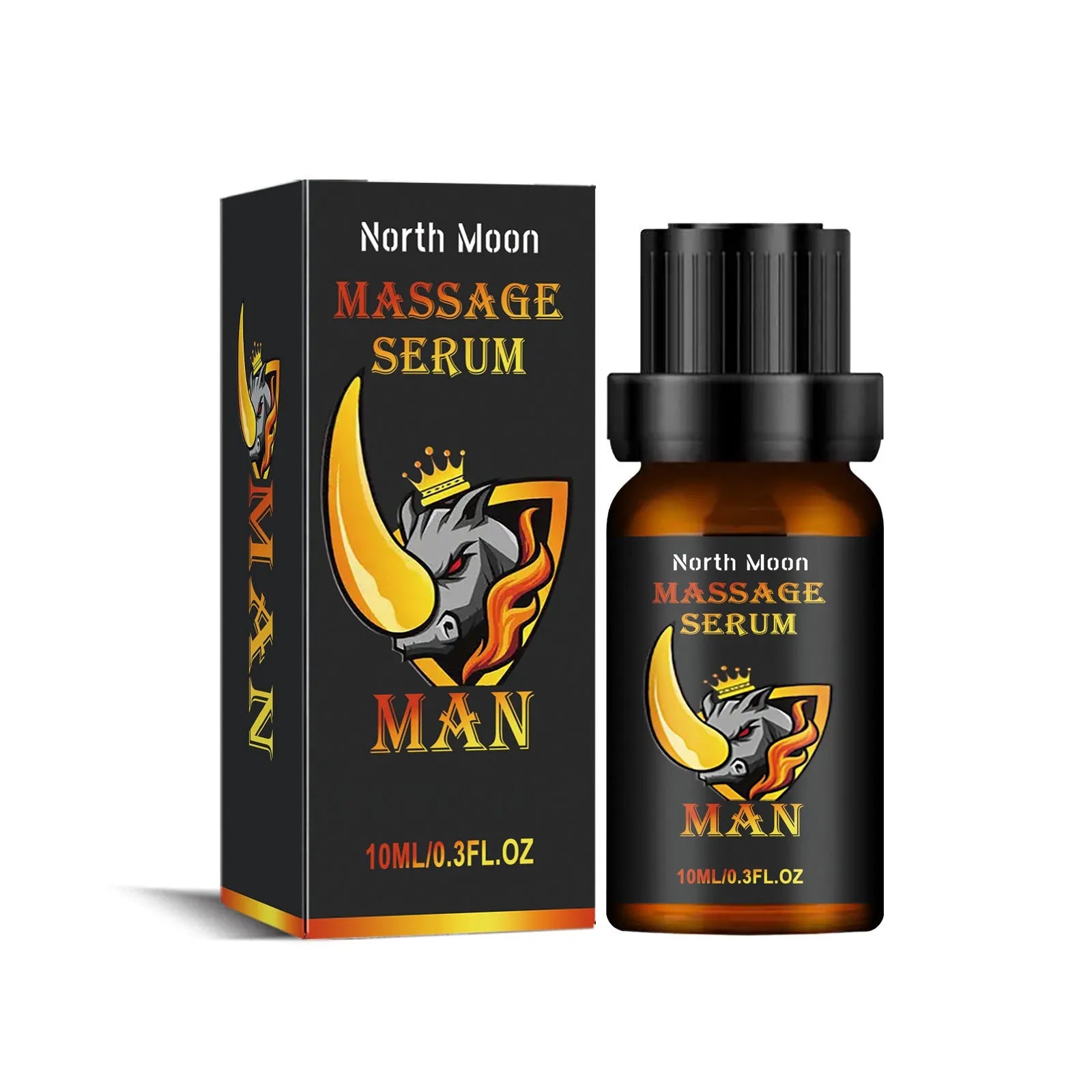 10ml bottle of men's body care essential oil for external massage use.