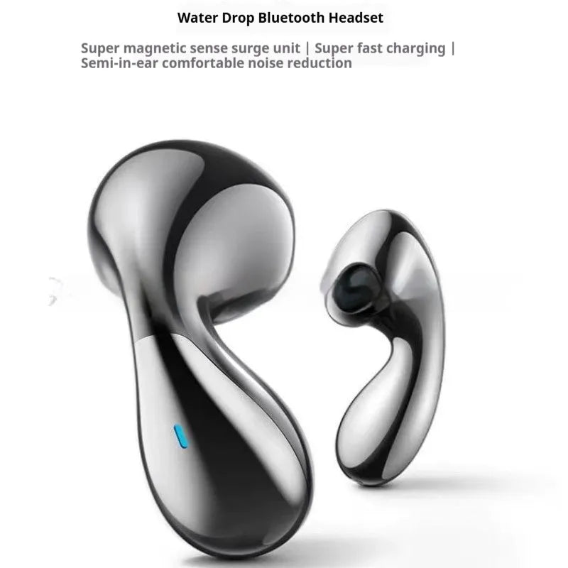 TWS wireless Bluetooth earphones with digital display in simple style, black gift box