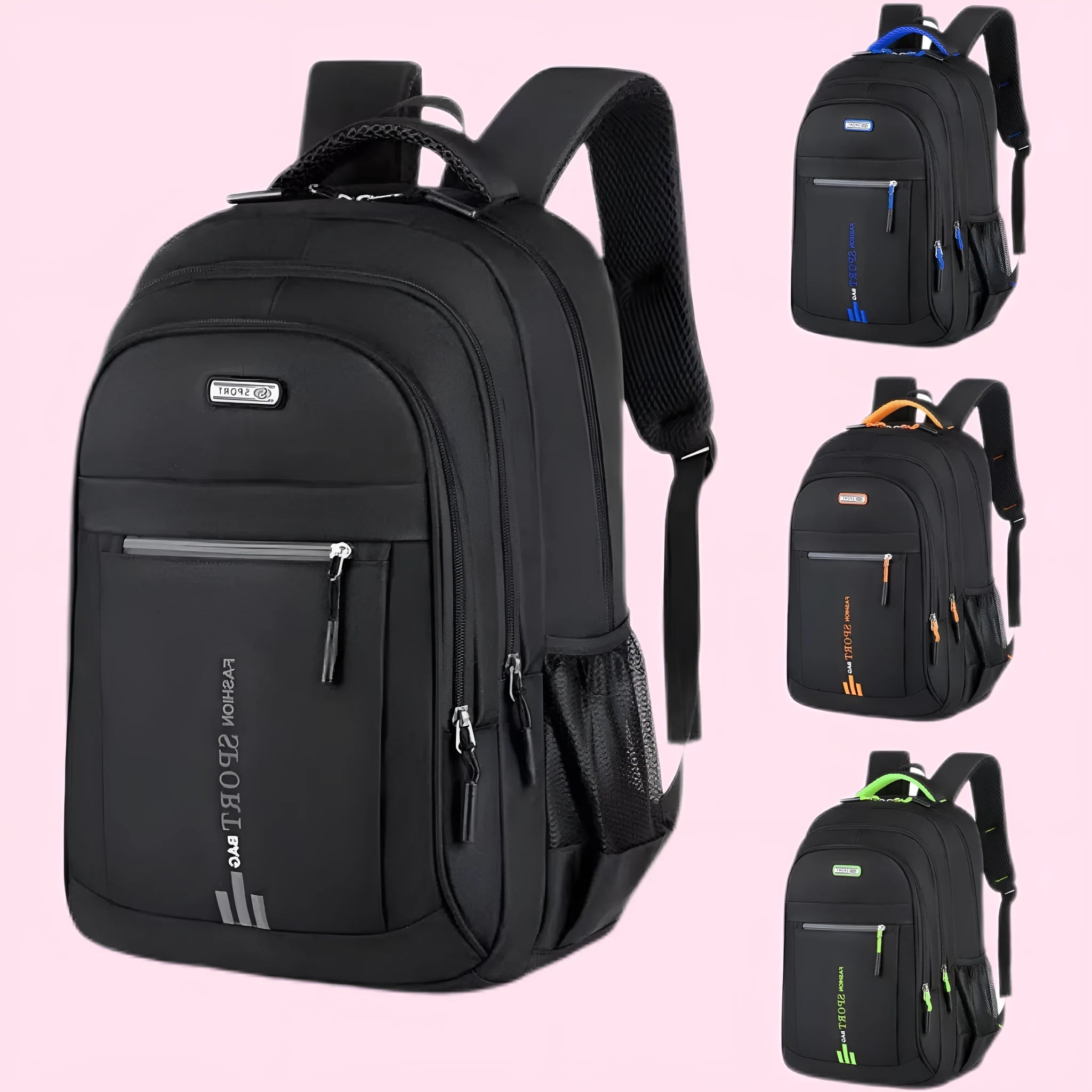 20-35L capacity backpack in Oxford cloth with airpillow straps, shown in blue colour variant