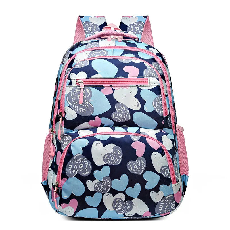 Student schoolbag with air pillow belt in blue colour option showing Oxford cloth construction