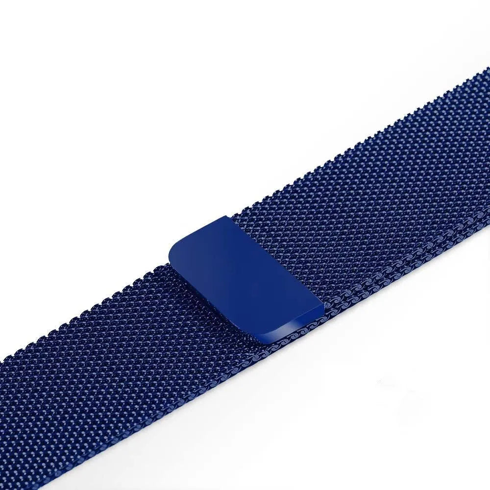 Stainless steel metal watch strap with links, shown in silver, for 38mm and 42mm watch cases.