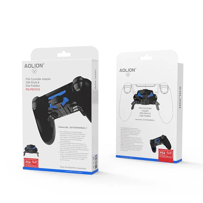 Black PS4 gamepad back button attachment with a long cable for PS4 SLIM and PRO controllers