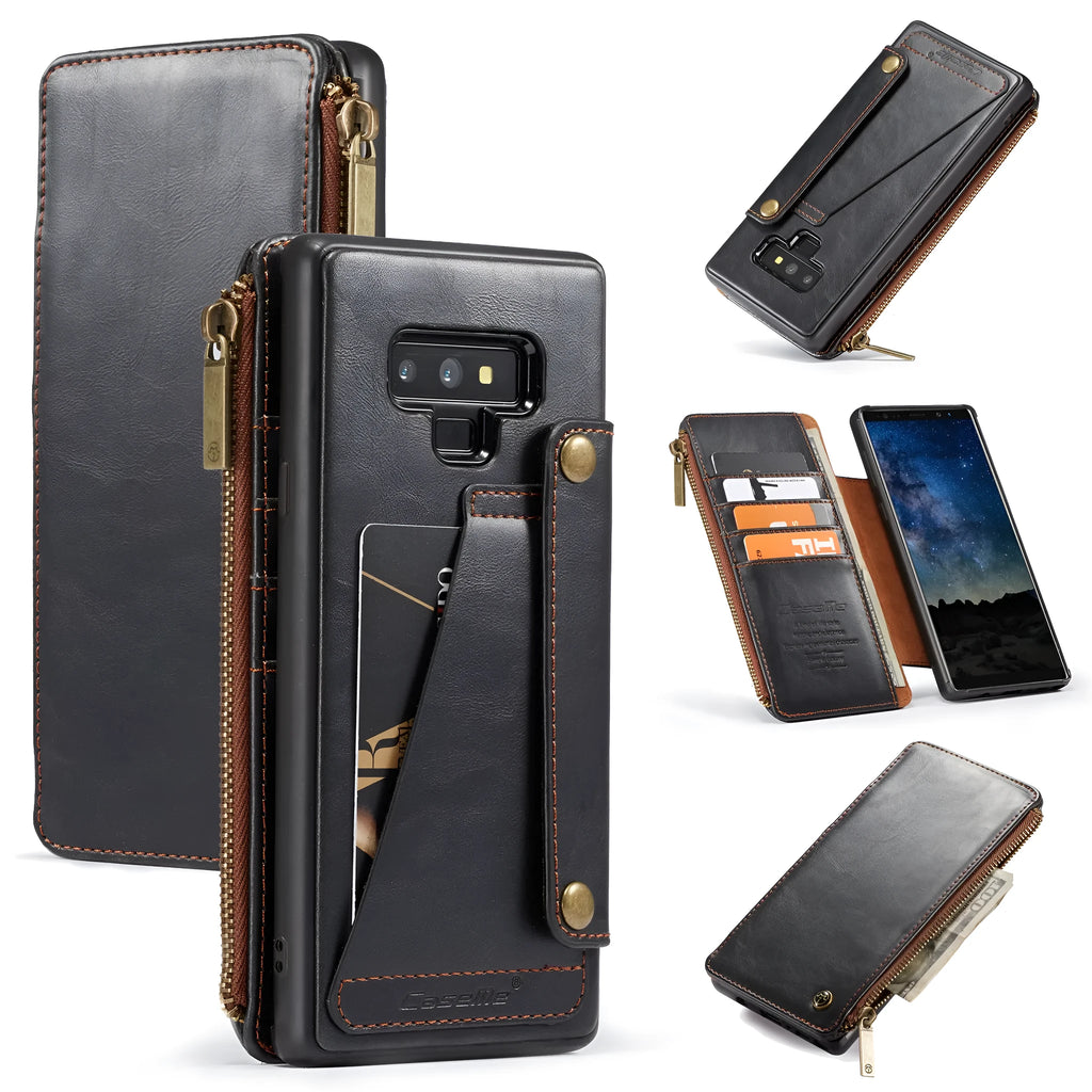 Samsung Galaxy Note9 flip phone case in PU leather with front flap closed