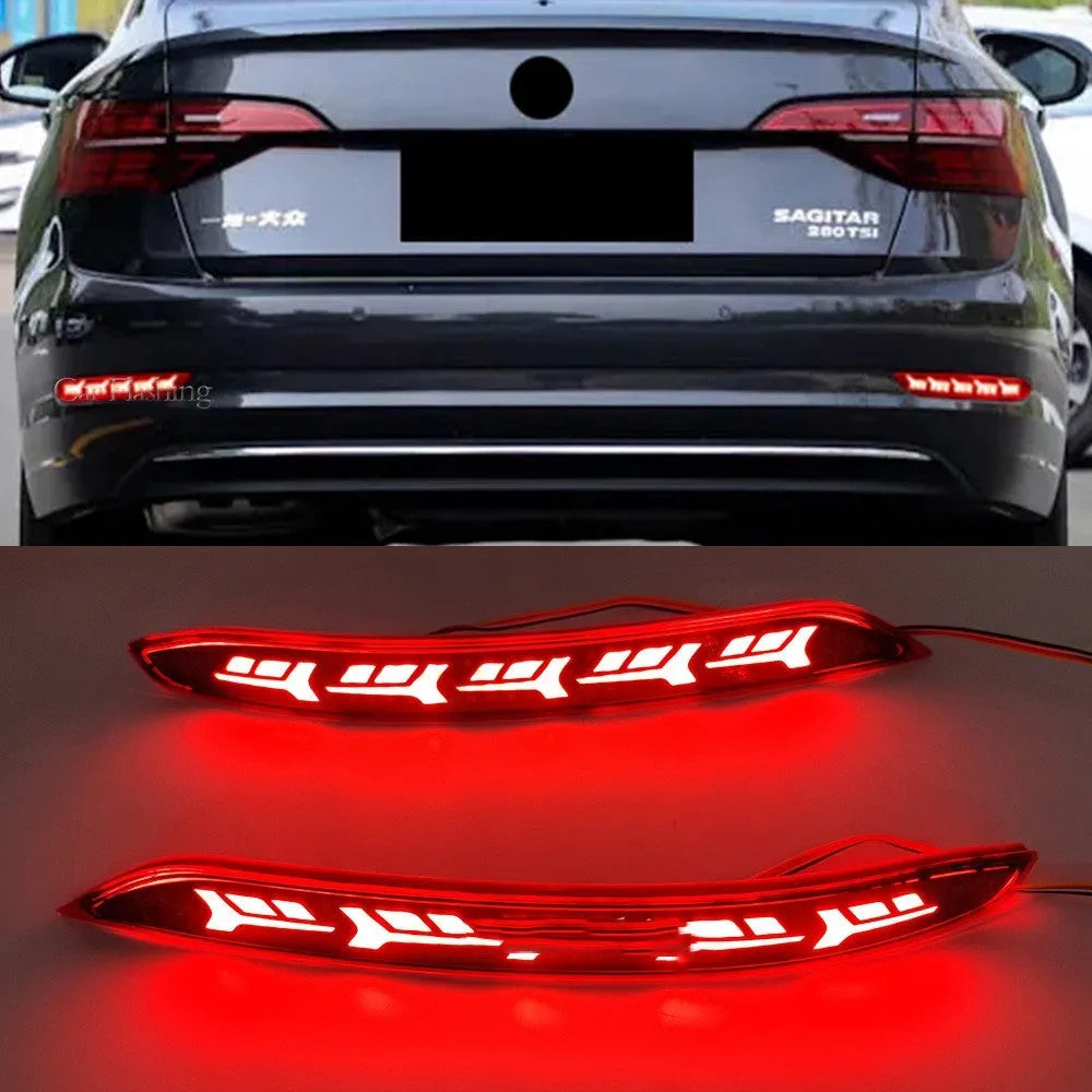 Volkswagen Sagitar rear bumper LED light with flowing water turn signal effect