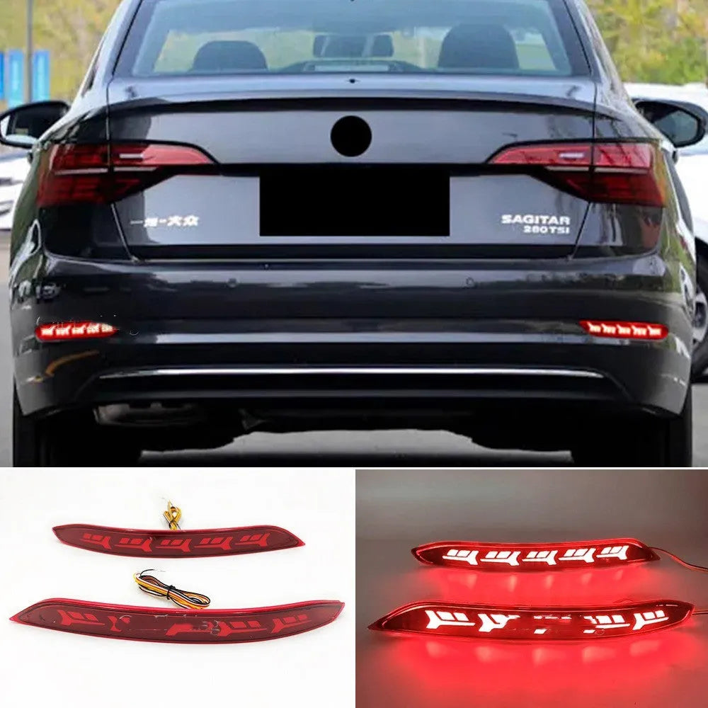 Volkswagen Sagitar rear bumper LED light with flowing water turn signal effect