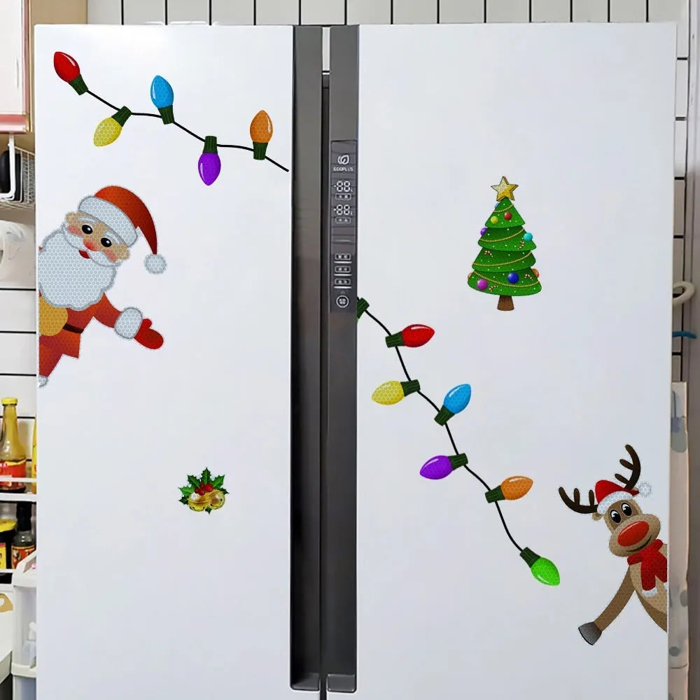Christmas elk reflective magnetic car decoration sticker in RFM025 colour with 6-thread cartoon design