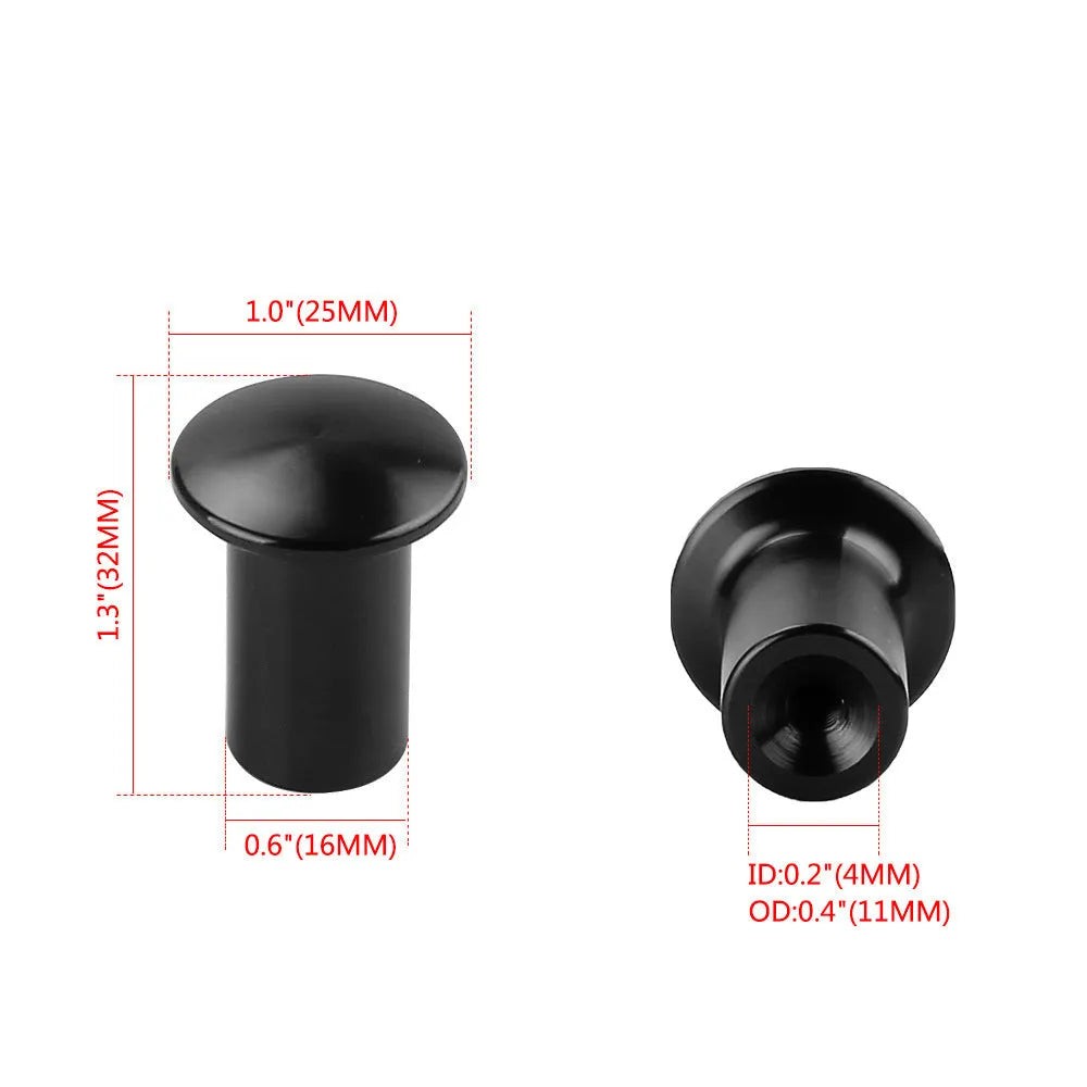 Aluminium alloy hydraulic hand brake release button cap in gold, silver, black, blue, and red colour options.