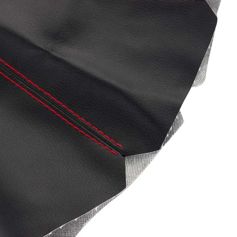 PU leather gear selector dust cover for General Motors cars in black, blue, red, yellow, and white line options.
