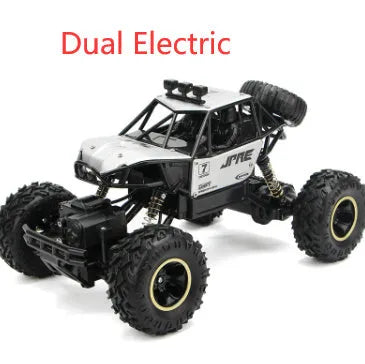 Black and silver 4WD remote control off-road climbing car with 2.4G wireless controller