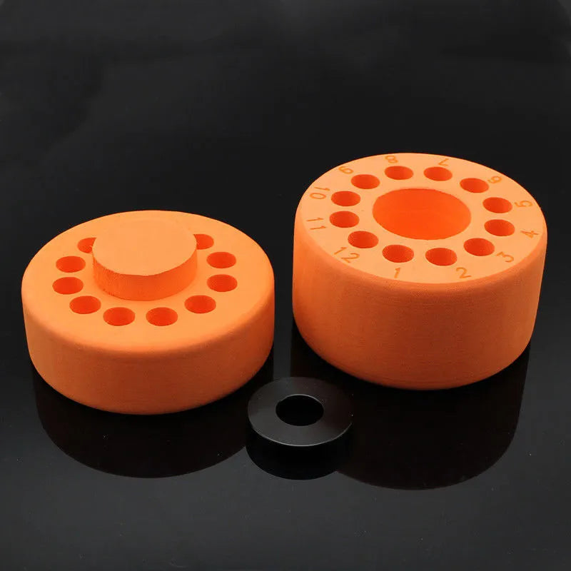 Laboratory process cooling box for gradient freezing with orange metal iron block and blue plastic cover