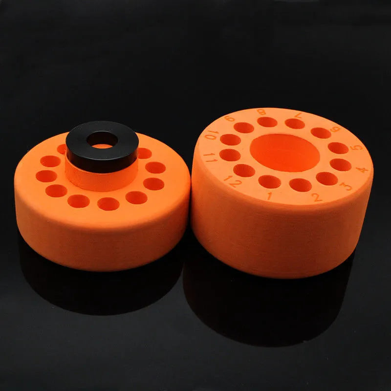 Laboratory process cooling box for gradient freezing with orange metal iron block and blue plastic cover